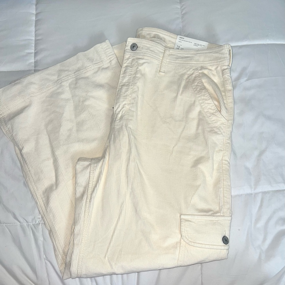 American Eagle Outfitters Cream Wide Leg Pants